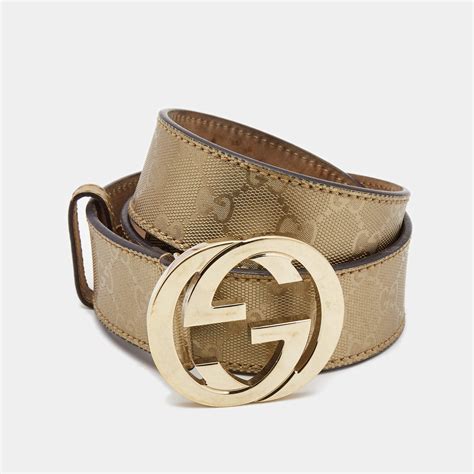 gucci canvas belt with cut out buckle|Gucci imprime belt.